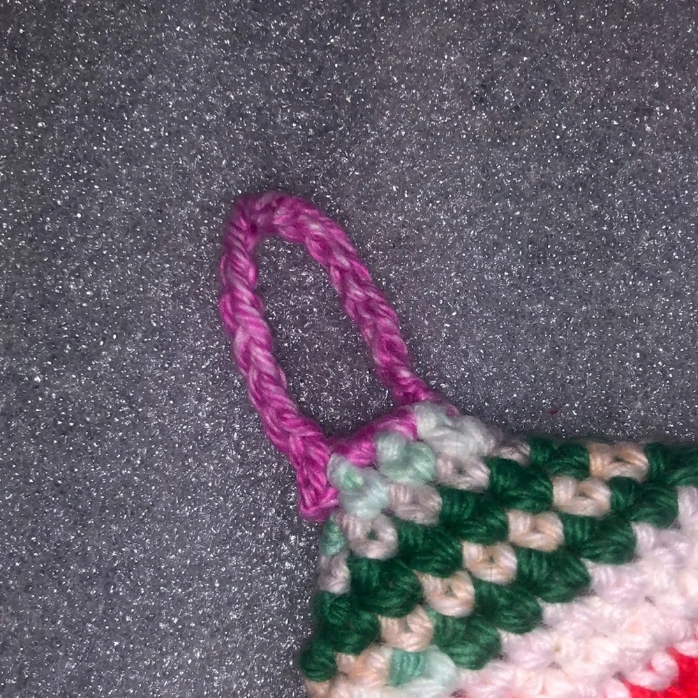 One pair of Girly Christmas crocheted cotton potholders